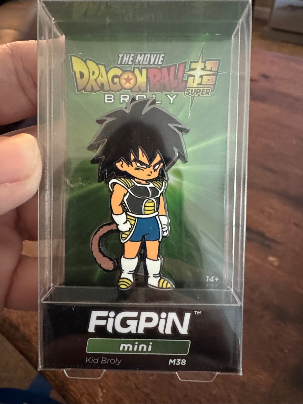 NIB FiGPiN Mini Kid Broly Enamel Pin - Black Hair / Green Backing